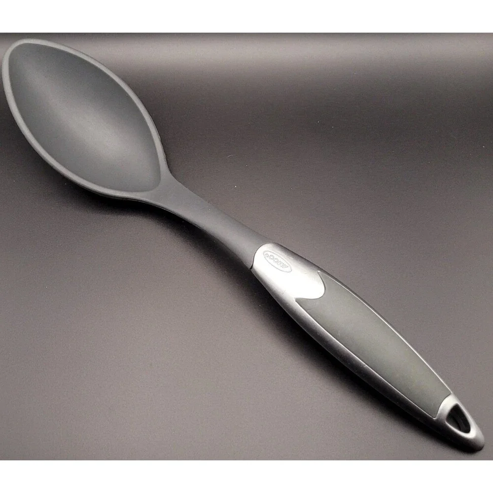 VTG AMCO Black Nylon Kitchen Cooking Utensil Spoon with Rubber Handle Heavy Duty
